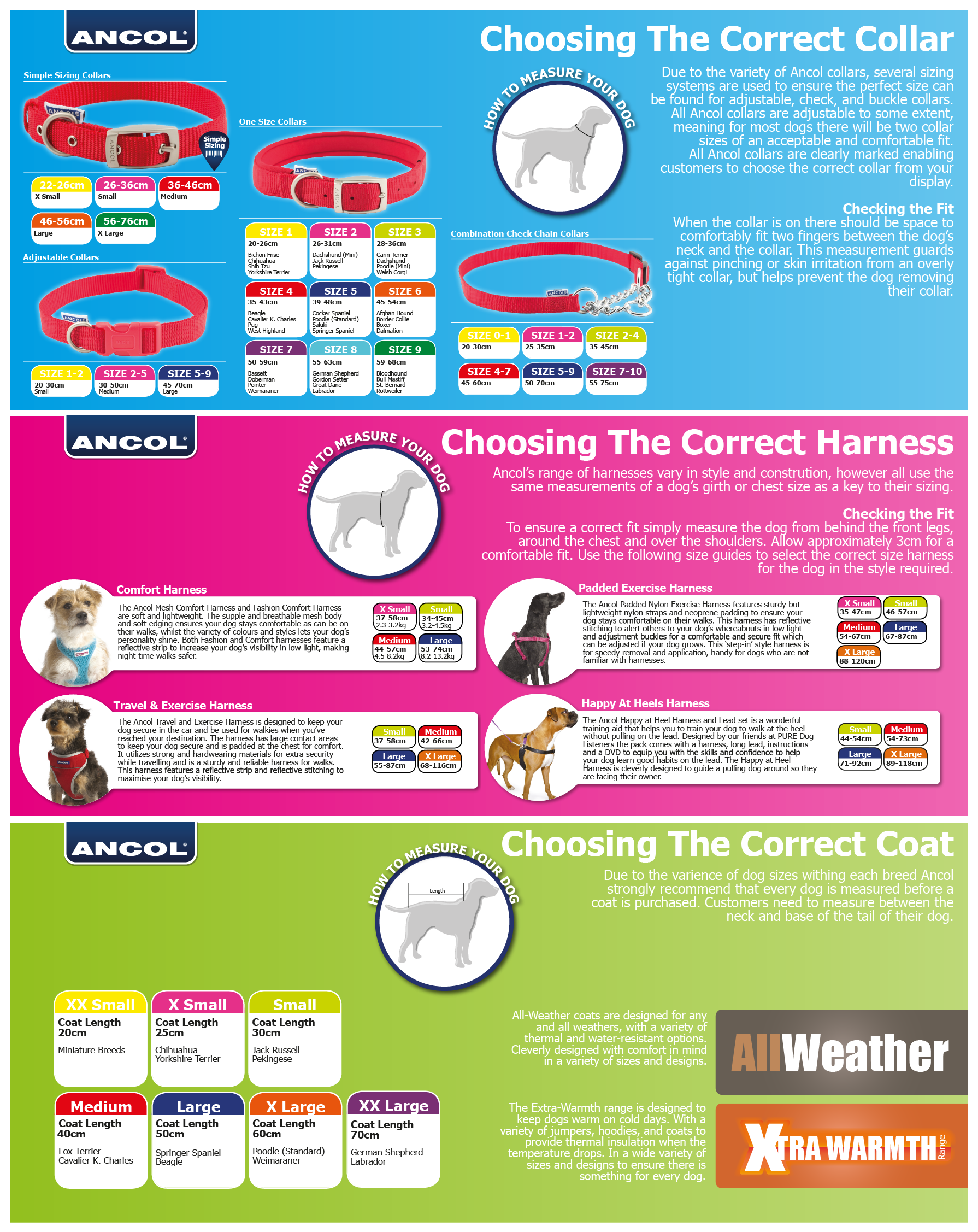 Muddy Harness Size Chart