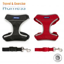 Travel Dog Harness Black S 37-58cm