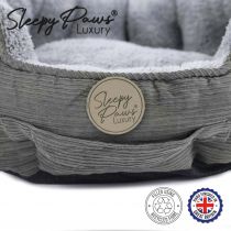 Sleepy Paws Oval Bed 50cm Grey Cord