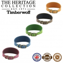 Timberwolf Whippet Leather Collar Raspberry30-34cm