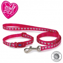 Small Bite Reflective Collar Lead Set Heart