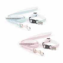 Small Bite Jewel Collar Lead Set Blue