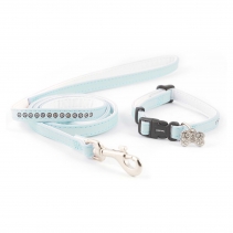 Small Bite Jewel Collar Lead Set Blue