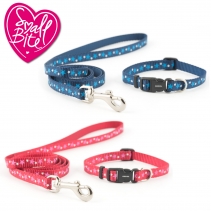 Small Bite Stars Collar Lead Set Blue