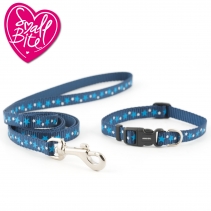 Small Bite Stars Collar Lead Set Blue