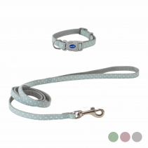 Small Bite Polka Collar & Lead Set Sage