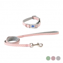 Small Bite Polka Collar Lead Set Rose