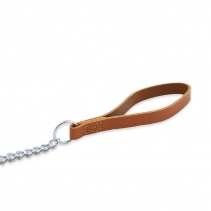 Leather Heavy Chain Lead Tan 80cm