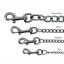 Leather Heavy Chain Lead Tan 80cm