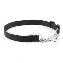 Nylon Check Chain Collar Black 35-45cm Size 2-4
