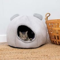 Teddy Bear Ear Cave Bed (Pebble)