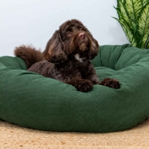 Corduroy Donut Bed (Forest Green) 70cm