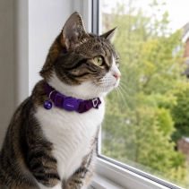 Velvet Heart Cat Collar Purple