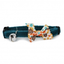 Vintage Bow Safety Cat Collar Teal