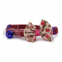 Vintage Bow Safety Cat Collar Pink