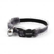 Velvet Frills Safety Cat Collar Grey