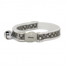 Refl Hearts Safety Cat Collar Silver