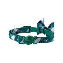 Green Tartan Bow Tie Cat Collar