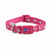 Soho Pink Reflective Hearts Collar M 30-50cm