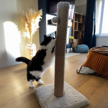 XL 2-part Teddy Fleece Scratch Post (Stone)