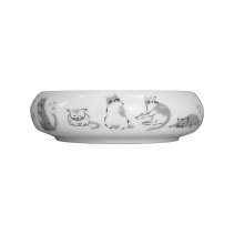 Curved Edge Cat Dish (Patterned)