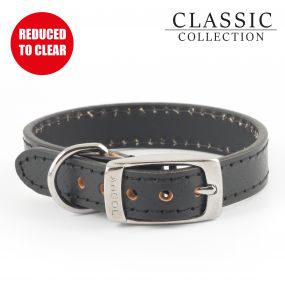 Diamond Leather Collar Black 22-26cm XS