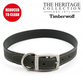 Timberwolf Leather Collar Grey 55-63cm Size 8