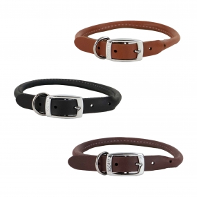 Heritage Rolled Leather Collar Tan Size 3 28-36cm