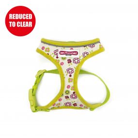 Lime Flowers Dog Harness XS 28-40cm