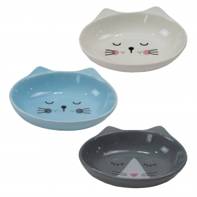 Oval Cat Ear Dish (Mixed Pack - Blue, White, Grey)