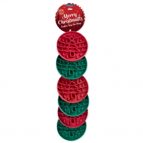Christmas Licky Mats On A Rope 6 pcs