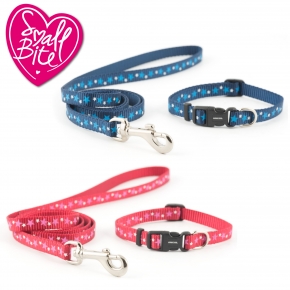 Small Bite Stars Collar Lead Set Blue