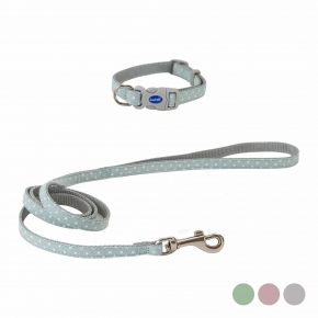 Small Bite Polka Collar & Lead Set Sage