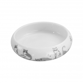 Curved Edge Cat Dish (Patterned)