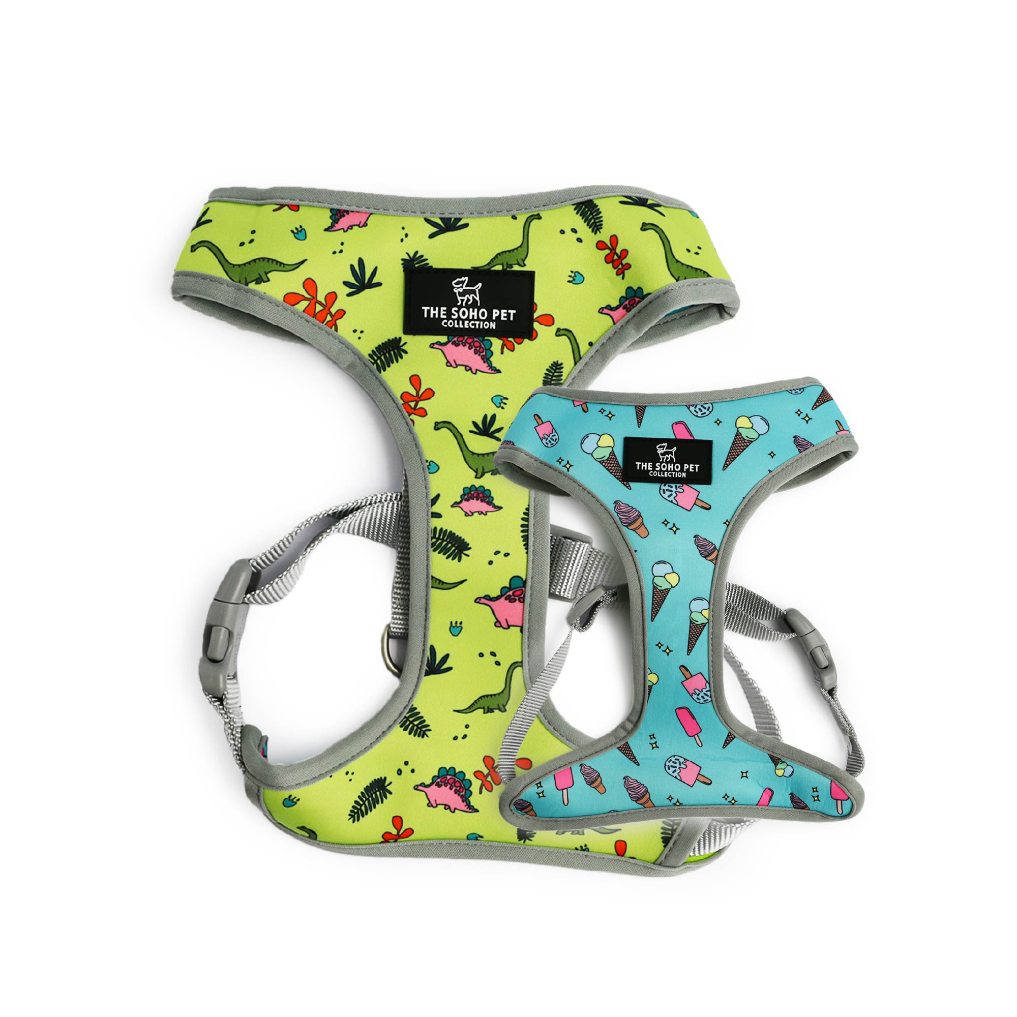 Soho Pet Collection Dino/Icecream Reversible Harness