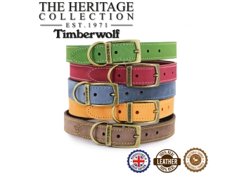 Timberwolf Leather Collar Green 45-54cm Size 6