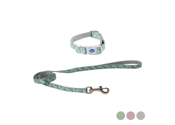 Small Bite Floral Collar Lead Set Sage