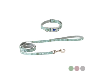 Small Bite Stars Collar Lead Set Sage