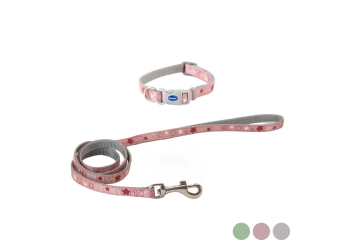 Small Bite Stars Collar Lead Set Rose
