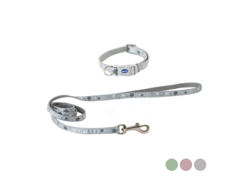 Small Bite Stars Collar Lead Set Pebble