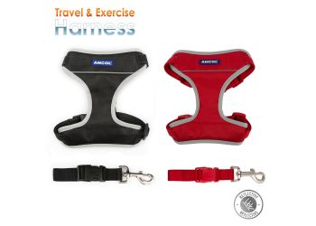 Travel Dog Harness Black S 37-58cm