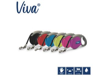 Viva Retractable 5m Lead Pink L