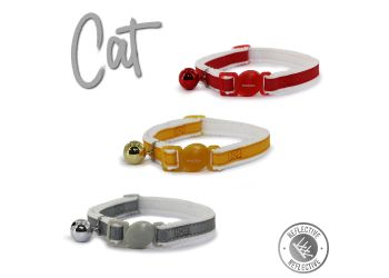Reflective Safety Buckle Cat Collar Red