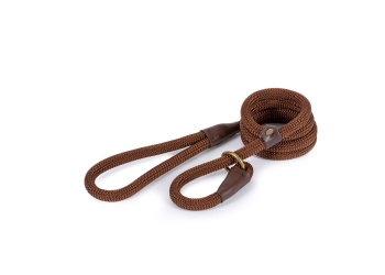 Heritage Deluxe Rope Slip Lead Brown 1.5mx12mm