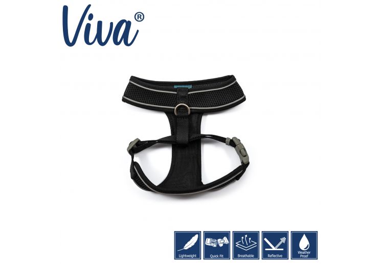 Viva Mesh Dog Harness Black XS 28-40cm