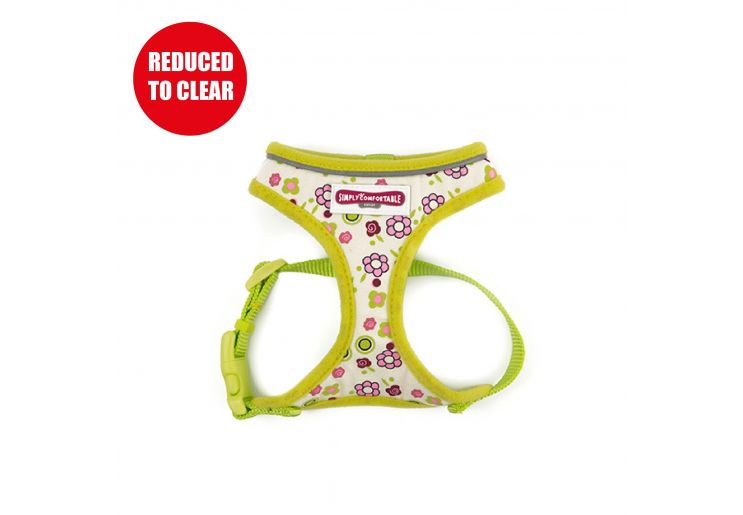 Lime Flowers Dog Harness XS 28-40cm