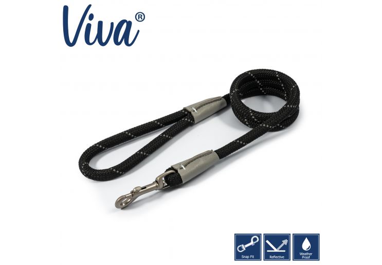 Viva Rope Lead Reflective Black 1.07mx12mm