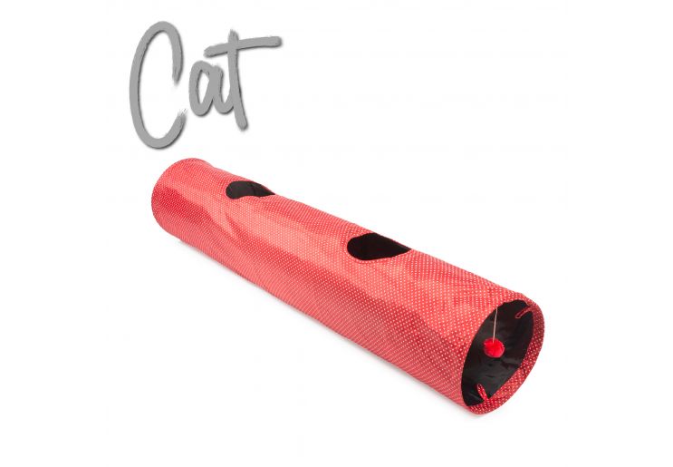 Red Polka Cat Tunnel