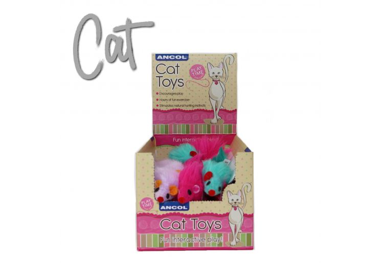 Furry Mice Cat Toy display box 24pcs