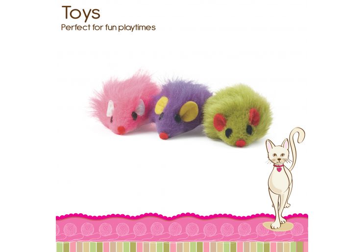 Furry Mice Cat Toy display box 24pcs